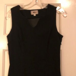 Vintage Black Dress w/ Leopard Trim